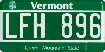 VT license plate LFH896
