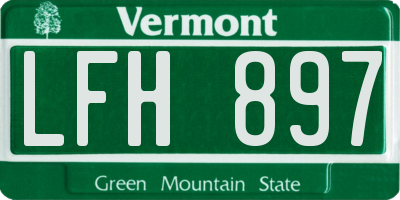 VT license plate LFH897