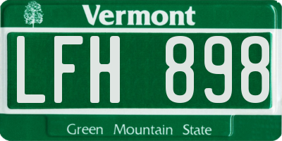 VT license plate LFH898