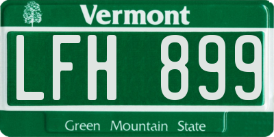 VT license plate LFH899