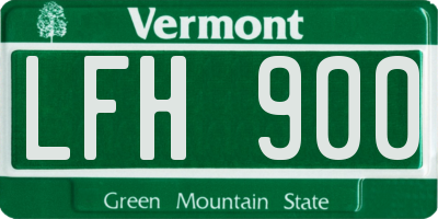 VT license plate LFH900