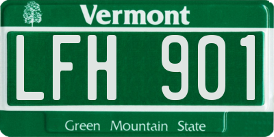 VT license plate LFH901