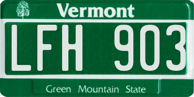 VT license plate LFH903