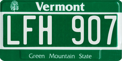 VT license plate LFH907