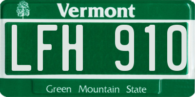 VT license plate LFH910