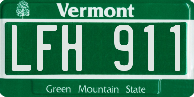 VT license plate LFH911