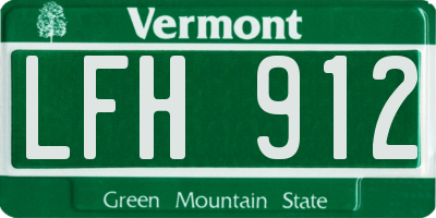 VT license plate LFH912