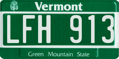VT license plate LFH913