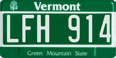 VT license plate LFH914