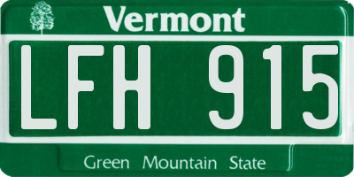VT license plate LFH915