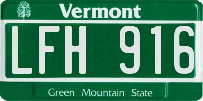 VT license plate LFH916