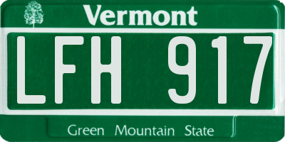 VT license plate LFH917