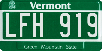 VT license plate LFH919