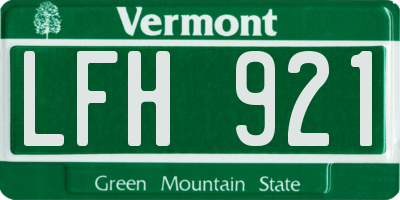 VT license plate LFH921