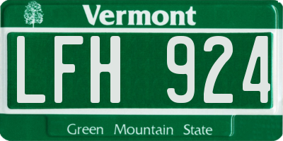 VT license plate LFH924