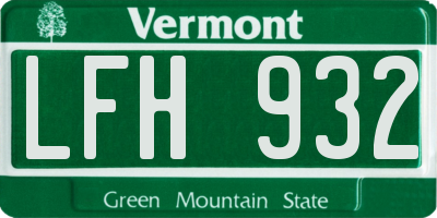 VT license plate LFH932