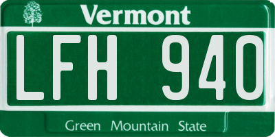 VT license plate LFH940