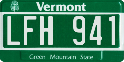 VT license plate LFH941