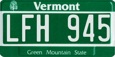 VT license plate LFH945