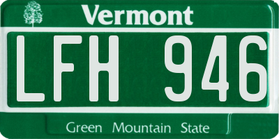 VT license plate LFH946