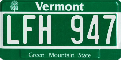 VT license plate LFH947