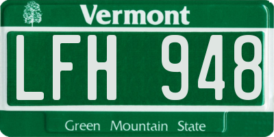 VT license plate LFH948