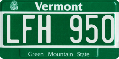 VT license plate LFH950