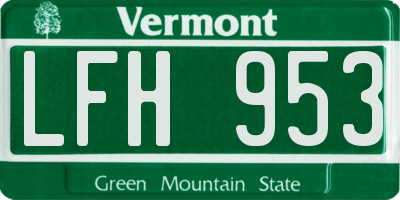 VT license plate LFH953