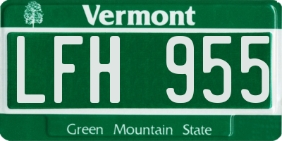 VT license plate LFH955