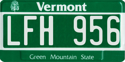 VT license plate LFH956
