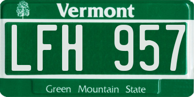 VT license plate LFH957