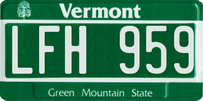 VT license plate LFH959