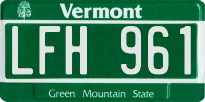VT license plate LFH961