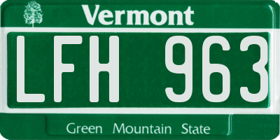 VT license plate LFH963