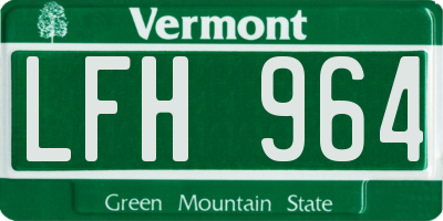 VT license plate LFH964