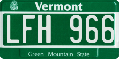 VT license plate LFH966