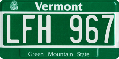 VT license plate LFH967