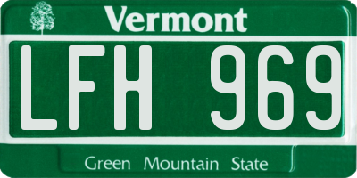 VT license plate LFH969