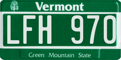 VT license plate LFH970
