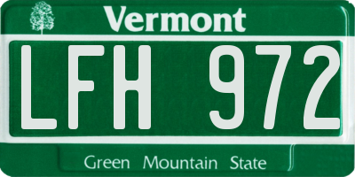 VT license plate LFH972