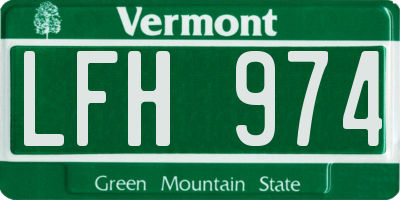 VT license plate LFH974