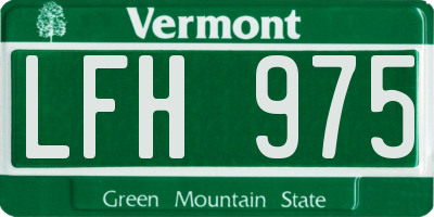 VT license plate LFH975