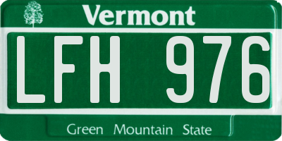VT license plate LFH976
