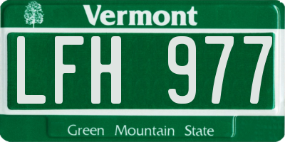 VT license plate LFH977