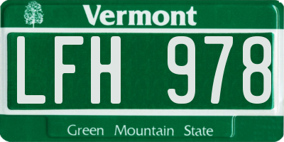 VT license plate LFH978