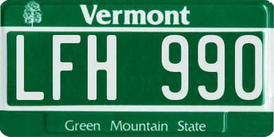 VT license plate LFH990