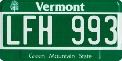 VT license plate LFH993