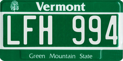VT license plate LFH994