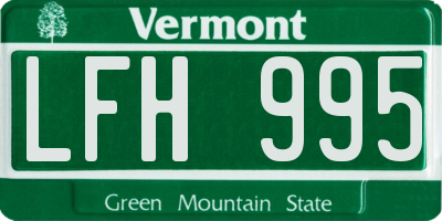 VT license plate LFH995