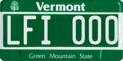 VT license plate LFI000